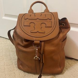 Tory Burch All T Bark Brown Leather Backpack